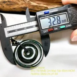 Mặt dây Đồng điếu kép ngọc Cẩm thạch sơn thuỷ - Ảnh 6