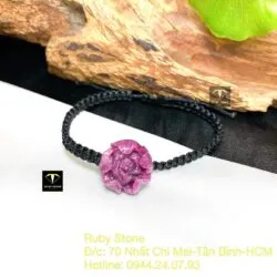 Hoa mẫu đơn Ruby Nam Phi tết dây đeo tay - Ảnh 4