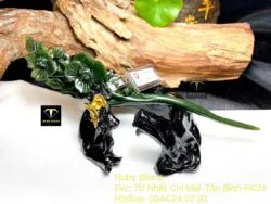 Trâm cài tóc hoa Tử đinh hương Ngọc bích chạm tay tinh xảo - Ảnh 5