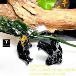 Trâm cài tóc hoa Tử đinh hương Ngọc bích chạm tay tinh xảo