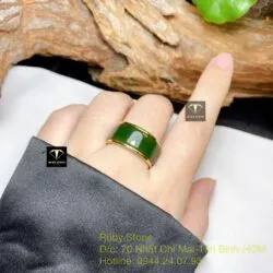 Nhẫn ngọc bích Canada, vàng 18k - Ảnh 6