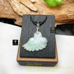Hồ ly ngọc Cẩm thạch phớt xanh móc bạc - Ảnh 2
