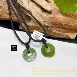 Mặt dây chuyền đồng tiền Ngọc bích, KT 21mm