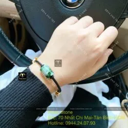 Lu thống ngọc Cẩm thạch sơn thuỷ xanh lý vuông