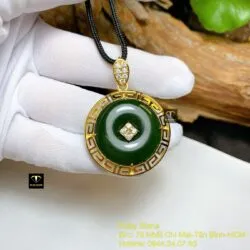 Mặt dây chuyền đồng điếu Ngọc bích, vàng 18k - Ảnh 4