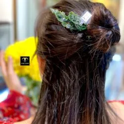Trâm cài tóc hoa Tử đinh hương Ngọc bích chạm tay tinh xảo
