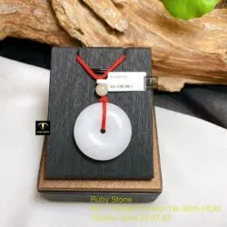 Mặt dây Đồng điếu bạch ngọc, kích thước 29mm - Ảnh 5