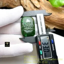 Mặt dây chuyền Ngọc bích khắc chữ theo yêu cầu, KT 33mm - Hình ảnh 5
