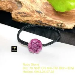 Hoa mẫu đơn Ruby Nam Phi tết dây đeo tay - Ảnh 5