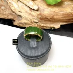 Nhẫn ngọc bích Canada, vàng 18k - Ảnh 2