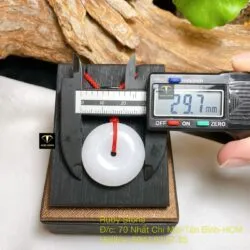 Mặt dây Đồng điếu bạch ngọc, kích thước 29mm - Ảnh 2