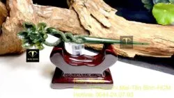 Trâm cài tóc hoa sen (liên hoa) Ngọc bích chạm tay tinh xảo - Ảnh 2