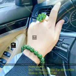 Nhẫn hoa sen ngọc bích Canada, vàng 18k - Ảnh 8