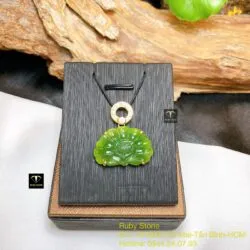 Mặt dây chuyền hoa mẫu đơn Ngọc Bích, vàng 10k