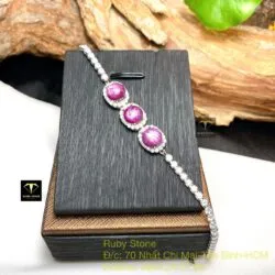 Lắc tay Ruby Nam Phi, bạc 925 - Hình ảnh 2