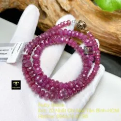 Vòng cổ Ruby đỏ mài giác, khóa bạc - Hình ảnh 5