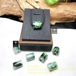 Lu thống ngọc Cẩm thạch sơn thuỷ xanh lý vuông - Ảnh 3