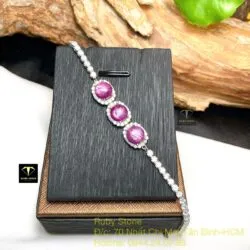 Lắc tay Ruby Nam Phi, bạc 925 - Hình ảnh 3