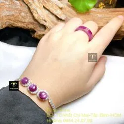 Lắc tay Ruby Nam Phi, bạc 925 - Hình ảnh 6