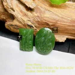Mặt dây chuyền chữ Phúc ngọc bích, KT 35mm