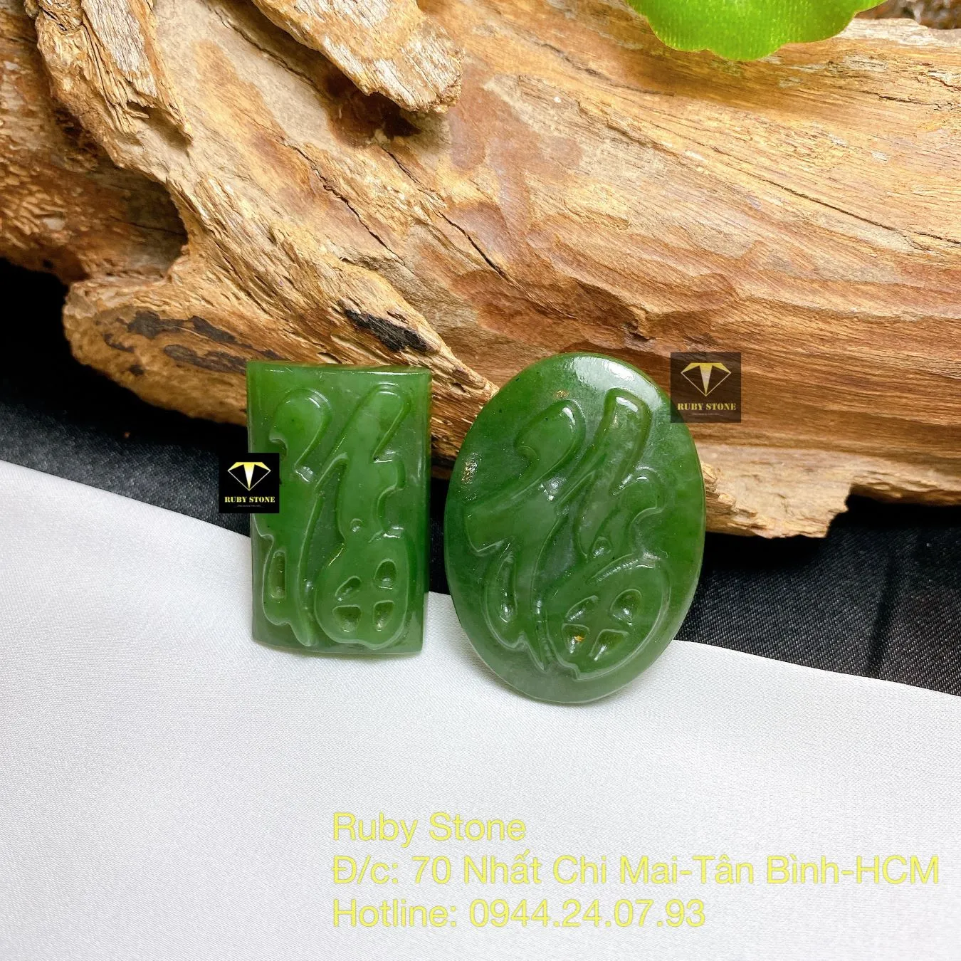 Mặt dây chuyền chữ Phúc ngọc bích, KT 35mm Mặt dây chuyền chữ Phúc ngọc bích, KT 35mm