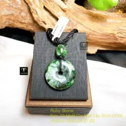 Mặt dây Đồng điếu ngọc Cẩm thạch sơn thuỷ - Ảnh 5