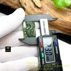 Mặt dây Cá chép hoá Rồng ngọc bích, kích thước 23mm - Hình ảnh 4