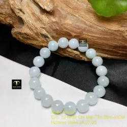 Vòng chuỗi ngọc Cẩm thạch phớt xanh 10,3 ly - Hình ảnh 2