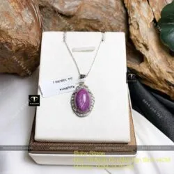 Mặt dây chuyền Ruby Nam Phi bọc bạc
