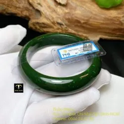 Vòng ngọc bích Canada xanh lý đậm, ni tay trên 55mm - Ảnh 2
