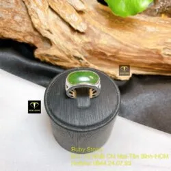 Nhẫn yên ngựa Ngọc bích Canada, bạc 925