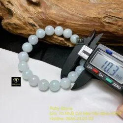 Vòng chuỗi ngọc Cẩm thạch phớt xanh 10,3 ly - Hình ảnh 4