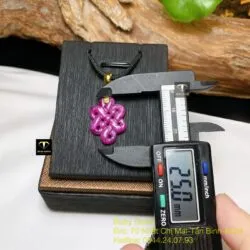 Mặt dây chuyền đồng tâm kết Ruby Nam Phi, móc vàng 18k - Ảnh 2