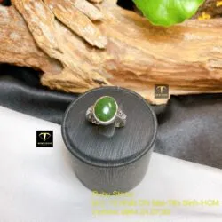 Nhẫn Oval ngọc bích Canada, bạc 925 - Hình ảnh 5