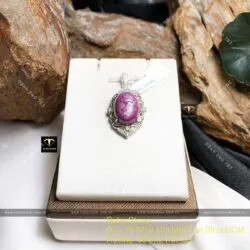 Mặt dây chuyền Ruby Nam Phi lên bạc