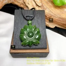 Mặt dây chuyền Liên hoa (hoa sen) Ngọc bích - Hình ảnh 5