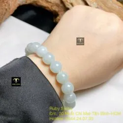 Vòng chuỗi băng ngọc (jadeite jade) 10 ly - Hình ảnh 3