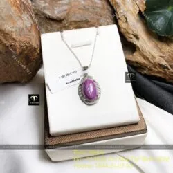 Mặt dây chuyền Ruby Nam Phi bọc bạc - Ảnh 4