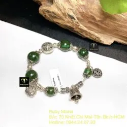 Vòng ngọc bích mix bạc 925 thiết kế - Ảnh 5