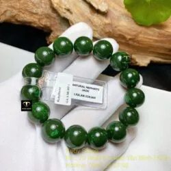 Vòng chuỗi Ngọc bích Canada xanh lý đậm 13,5 ly - Ảnh 3