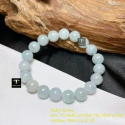 Vòng chuỗi ngọc Cẩm thạch phớt xanh hoa bay 10 ly - Hình ảnh 3