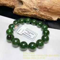 Vòng chuỗi Ngọc bích Canada xanh lý đậm 13,5 ly - Ảnh 2