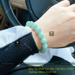 Vòng chuỗi ngọc Cẩm thạch lam dầu 10,7 ly - Ảnh 10