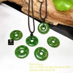 Đồng điếu ngọc bích khắc chú “Ommani Padme Hum”, KT 27mm - Ảnh 2