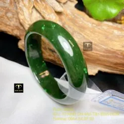 Vòng ngọc bích Canada xanh lý đậm, ni tay trên 55mm - Ảnh 6