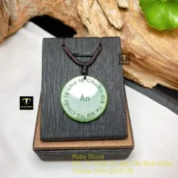Mặt dây chuyền Ngọc bích khắc chú “Phật mẫu chuẩn đề“ - Ảnh 3