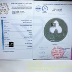 Mặt dây chuyền bàn tay Phật ngọc bích Canada, ĐK 55mm Mặt dây chuyền bàn tay Phật ngọc bích Canada, ĐK 55mm