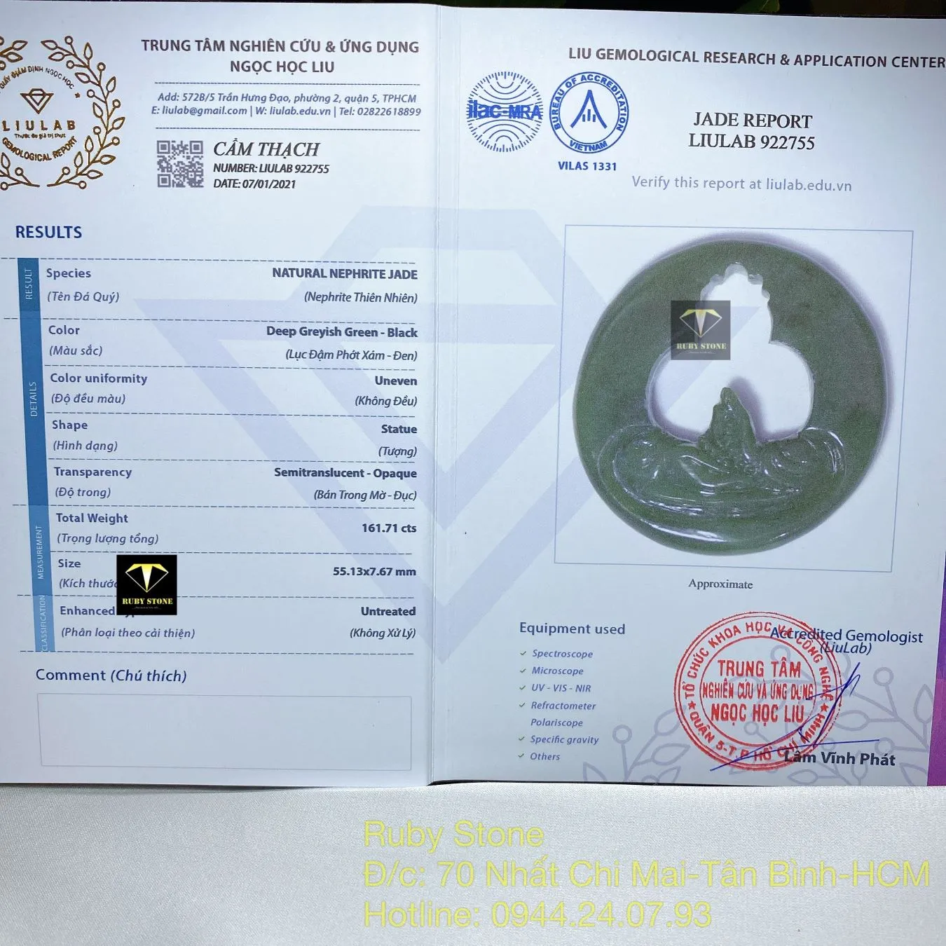 Mặt dây chuyền bàn tay Phật ngọc bích Canada, ĐK 55mm Mặt dây chuyền bàn tay Phật ngọc bích Canada, ĐK 55mm - Ảnh 6