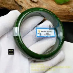 Vòng ngọc bích Canada xanh lý đậm, ni tay trên 55mm - Ảnh 4