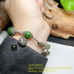 Vòng ngọc bích mix bạc 925 thiết kế - Ảnh 4